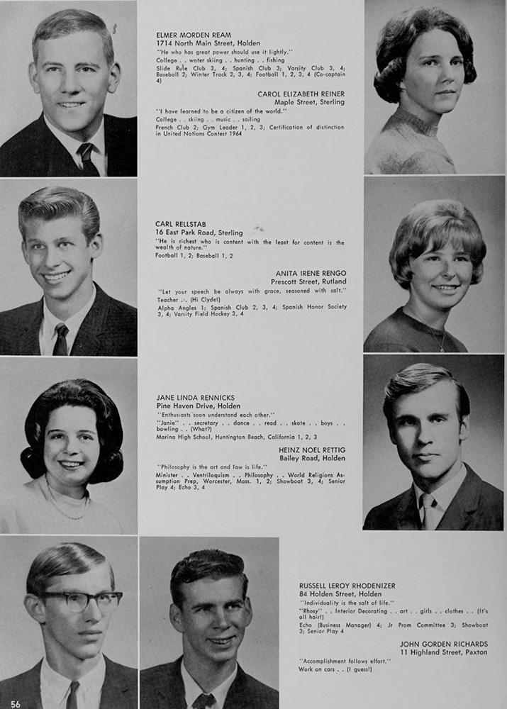 WRHS1965 yearbook page 56